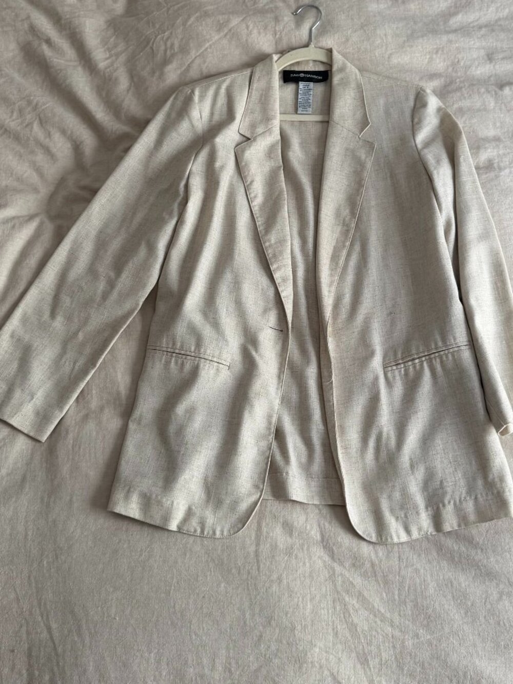 Vintage Sag Harbor Linen Blend Oversized Blazer Size 8
